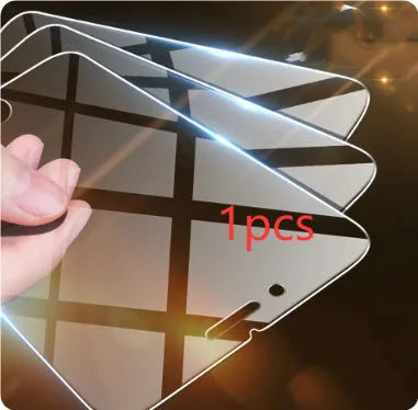 Tempered glass screen protector film for iPhone with anti-fingerprint coating.