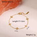 Titanium steel women's bracelet with 18K gold plating and hexagonal star zircon pendant
