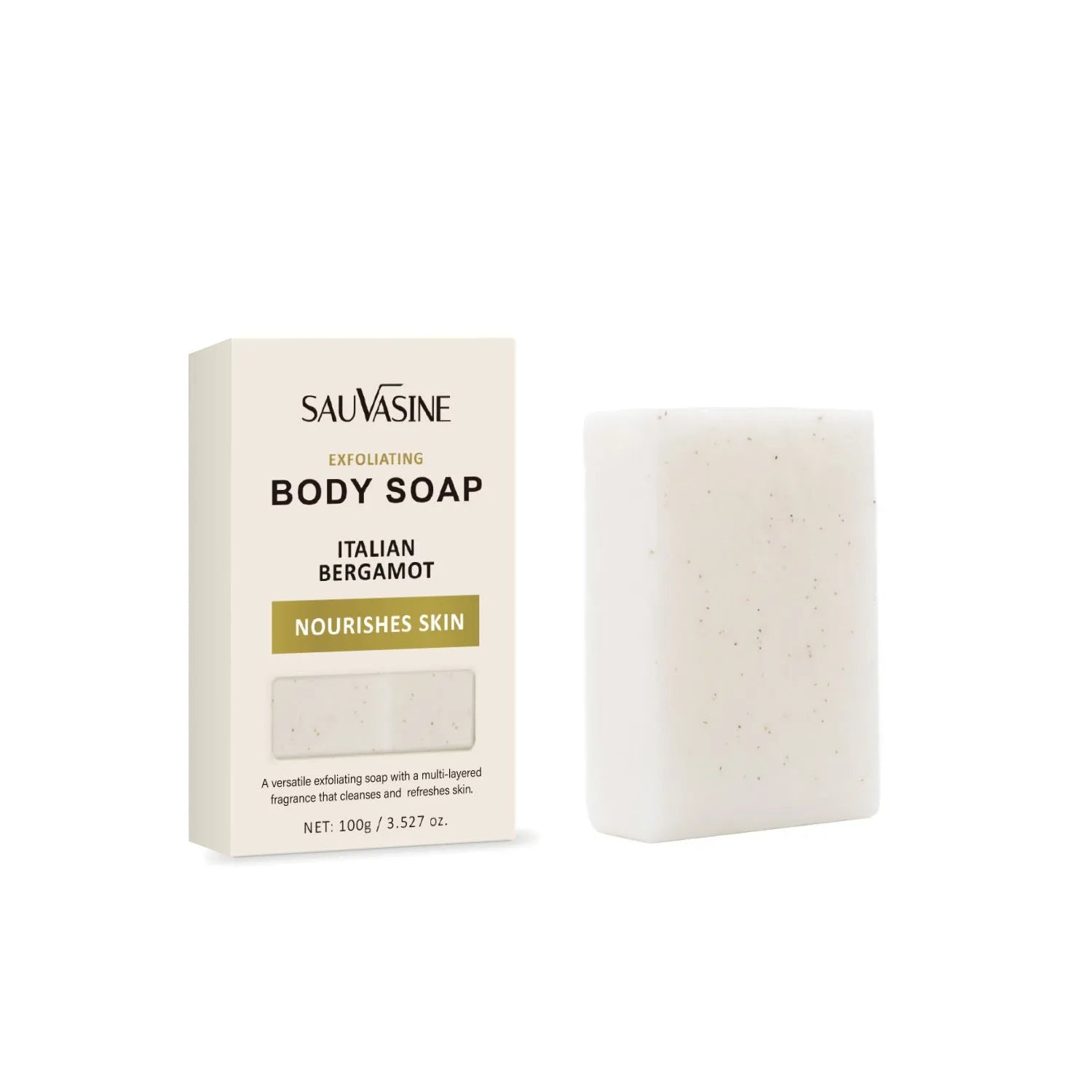 Exfoliating body soap bar with SWX-A386 colour variant for manual cleansing and moisturising