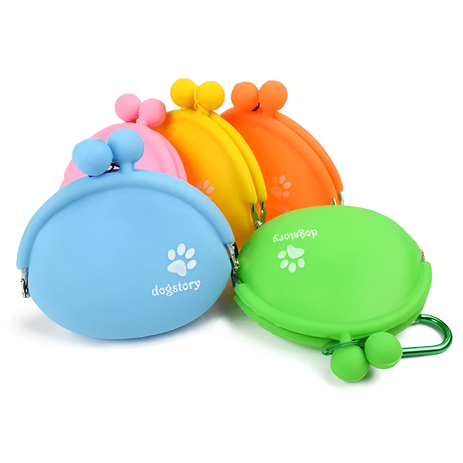 Silicone dog training treat pouch with hook and loop closure in blue colour