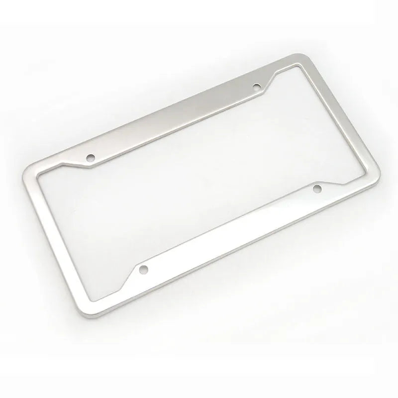 Aluminium alloy stainless steel vehicle licence plate frame in black, silver, and grey colour options.