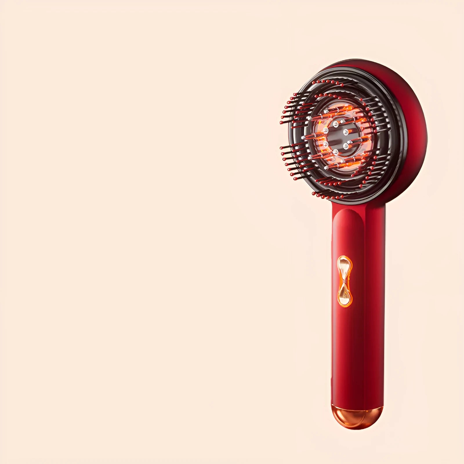 24cm red and blue light massage hair comb with Type-C charging port