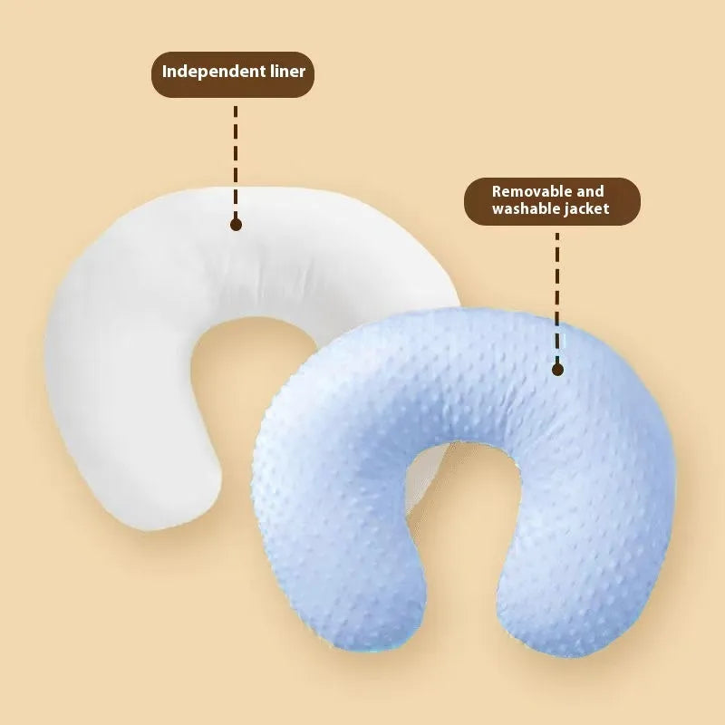 Nursing pillow with spill prevention feature in choice of four colours