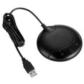 Black USB condenser microphone for conference calls and gaming