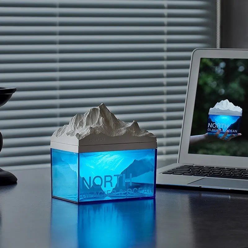 Glacier night light Bluetooth speaker acrylic compact bedside lamp 13.8 x 8.5 cm solid colour