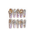 False nail patches in card packaging with adhesive or tool application options for ladies