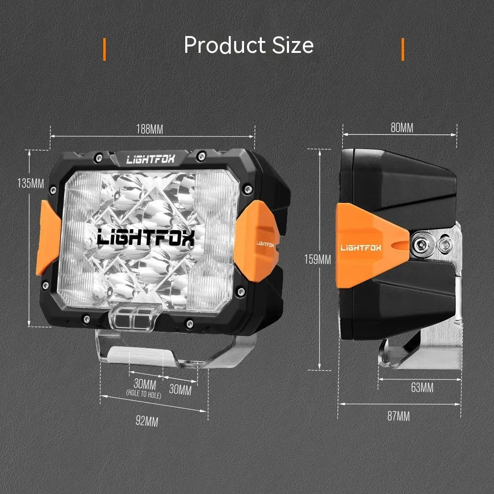 Black aluminium LED front bumper light bars for off-road vehicle installation