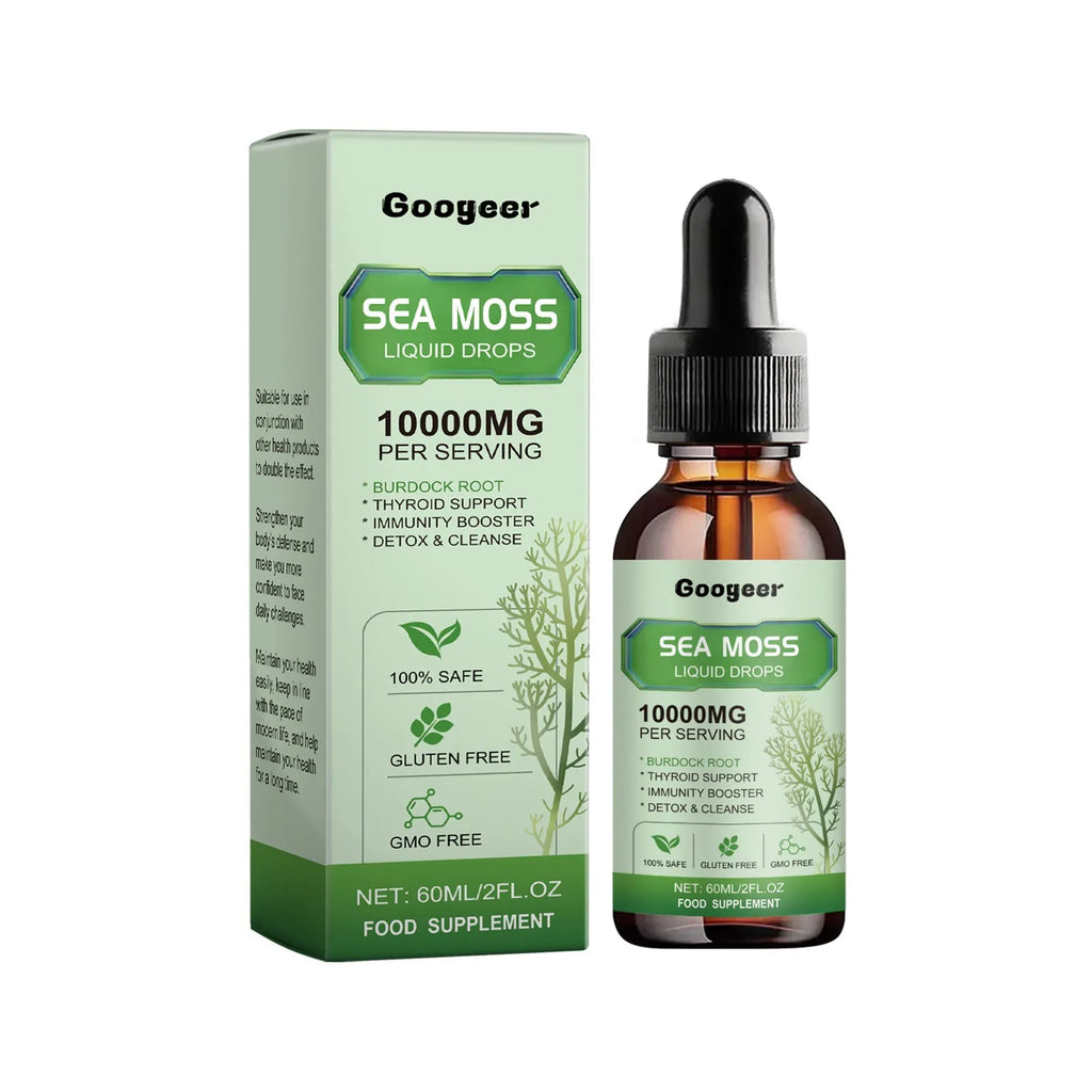 Googeer sea moss liquid drops body treatment 60ml bottle 3.3x3.3x12cm