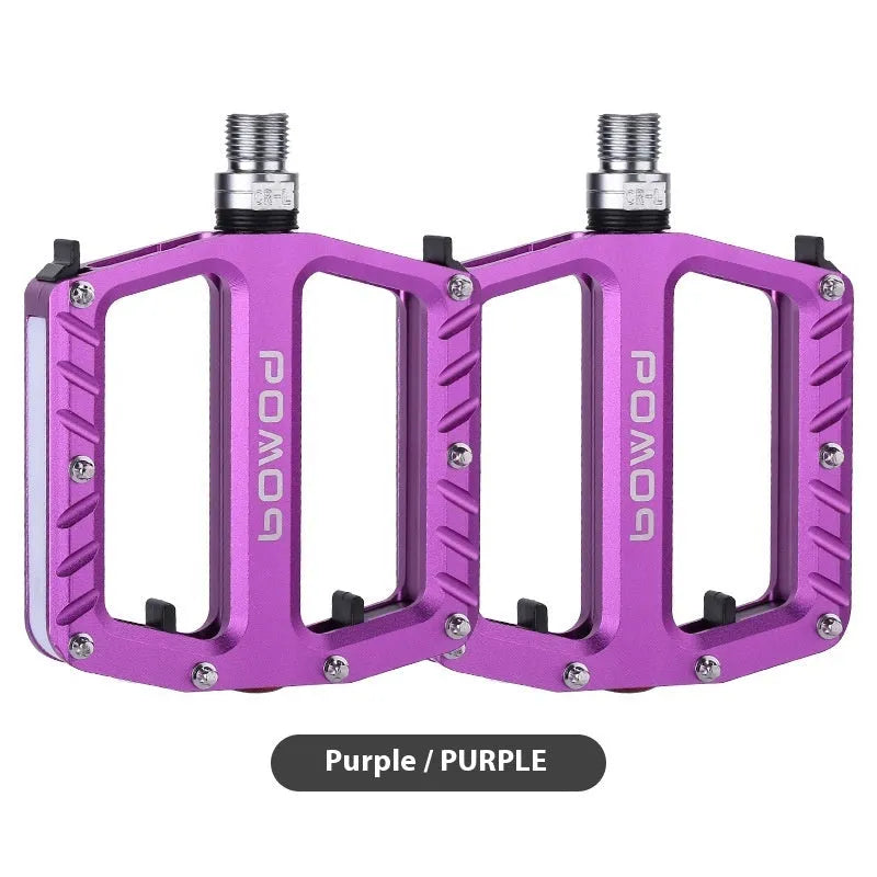 Aluminium alloy bicycle pedals with 710LED illumination in multiple colour options