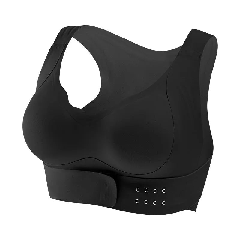 Women's cross back shaping bra with front buckle closure for yoga and exercise wear