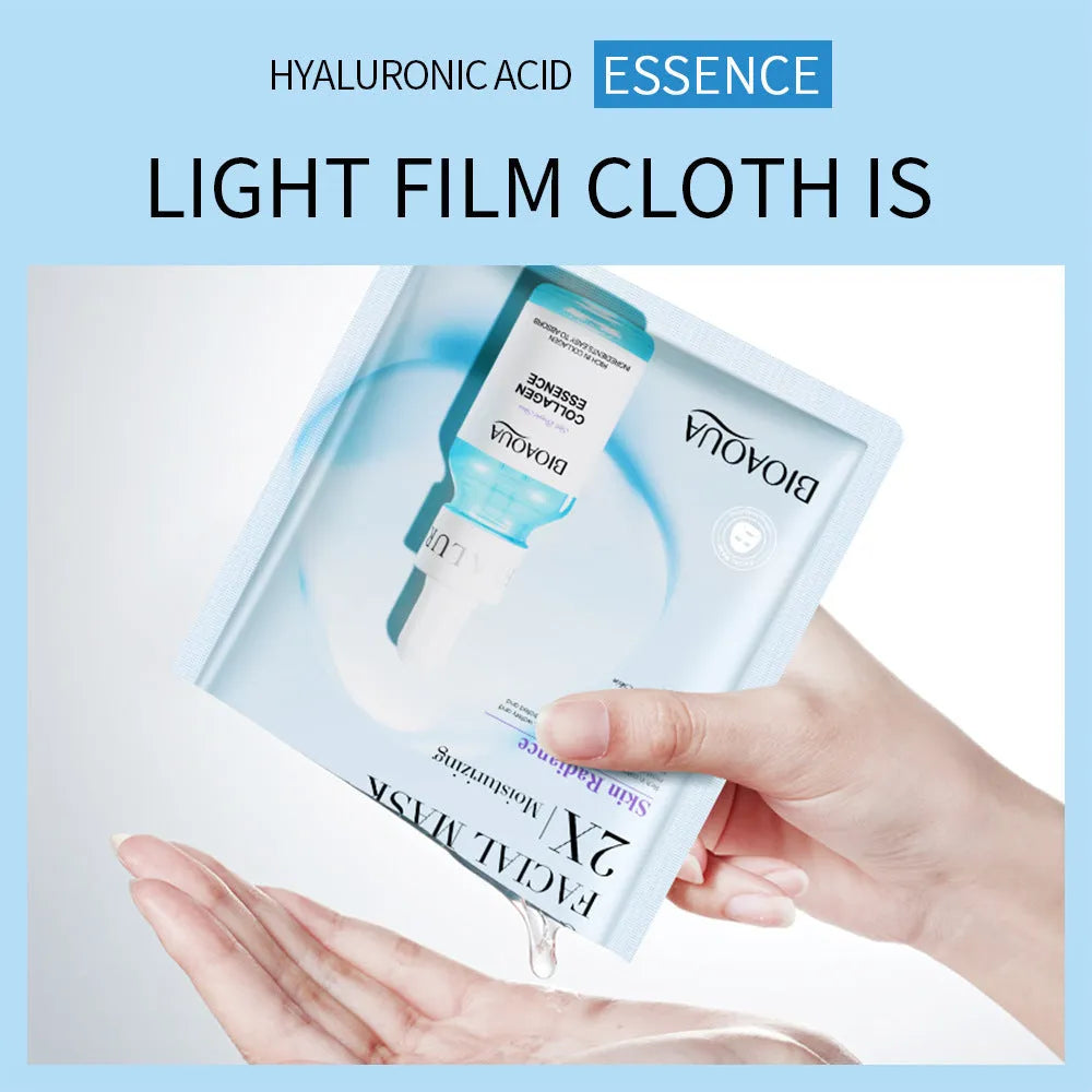 Collagen and hyaluronic acid facial sheet mask in 30g gel format with Vitamin C and Centella Asiatica options