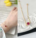 Natural golden red jasper pendant necklace with 925 sterling silver setting on a chain