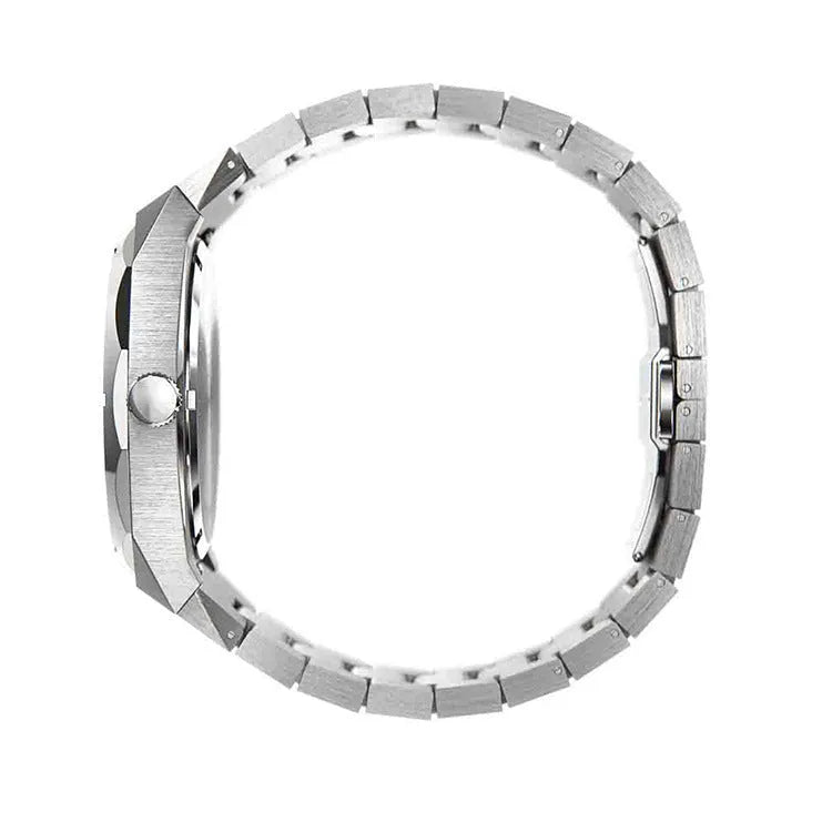 Men's stainless steel waterproof business watch with 42mm dial and mineral tempered glass