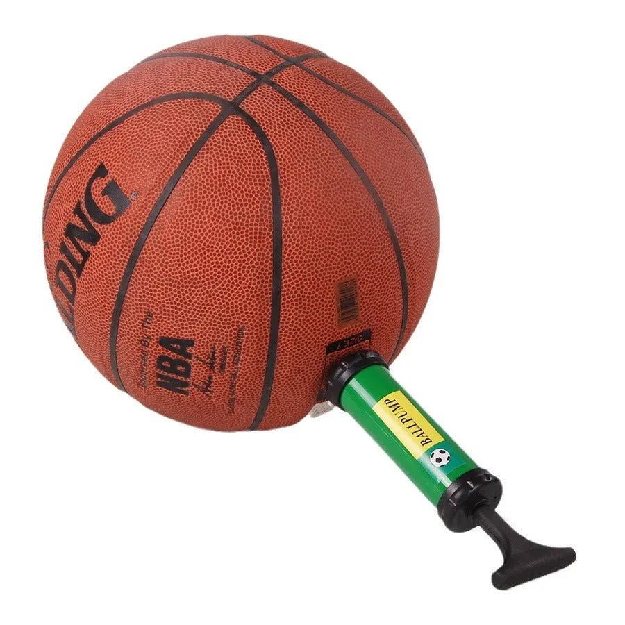 Manual plastic hand pump in mixed colours for inflating sports balls and balloons