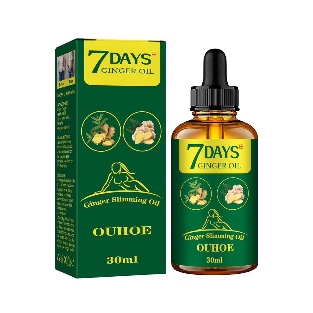 30ml ginger body shaping essential oil bottle for thigh firming and body slimming