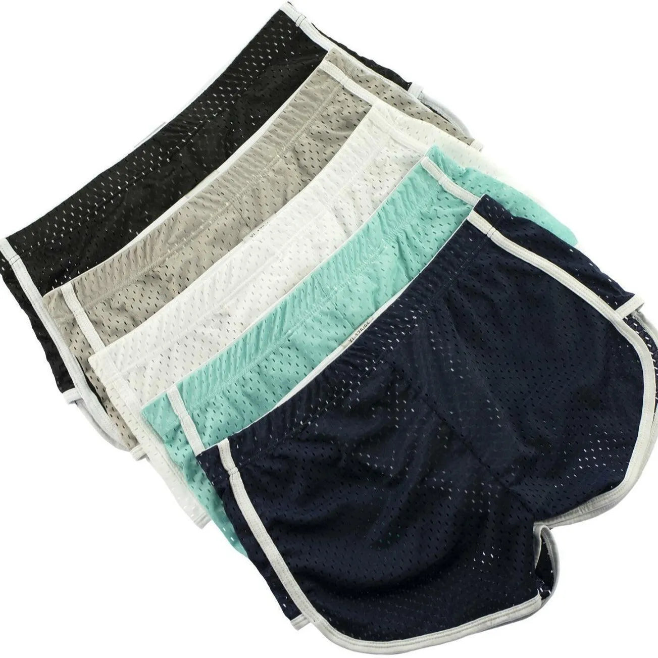 Men's three-point boxer shorts in cotton blend fabric showing mid waist design and breathable construction