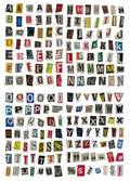 English letters and numbers symbol label sticker sheets with colour printing showing alphabet sets and weekly words