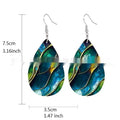 Acrylic drop earrings with printed flat branch knot design in personality style
