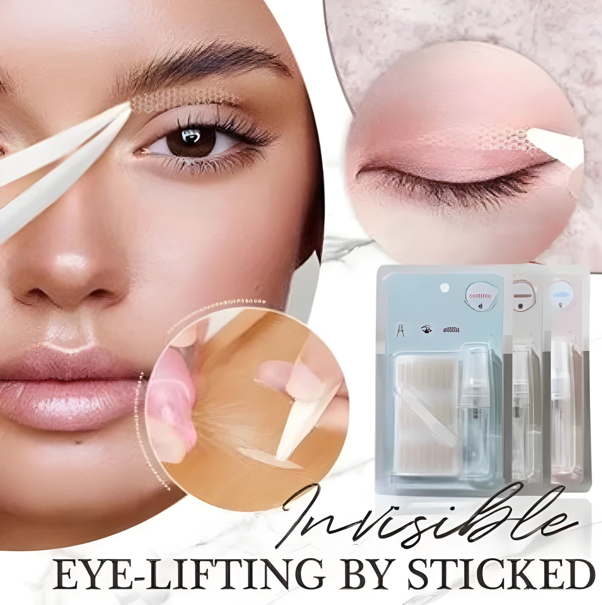 No glue eyelid stickers in three sizes L, M, S made from non-woven fabric for household use