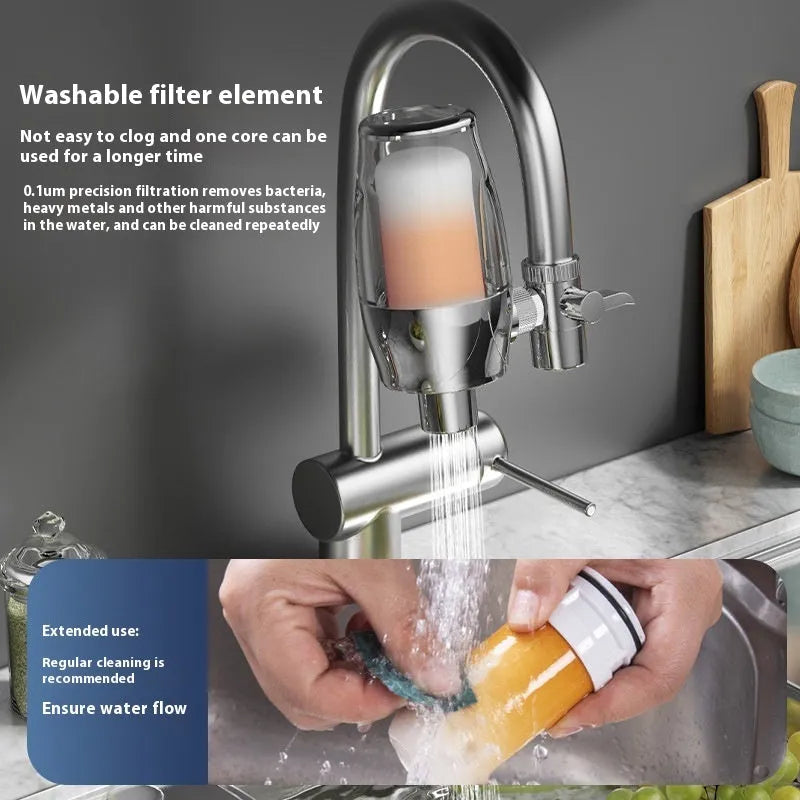 Ceramic faucet water filter element for front drinking water filtration systems