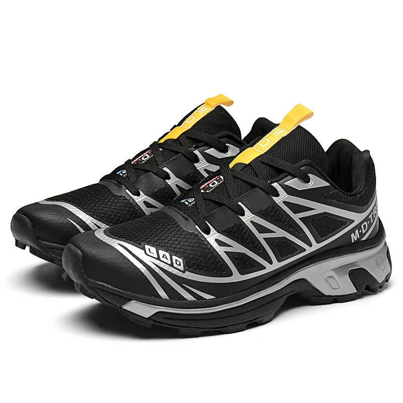 Casual low-top hiking shoes in artificial leather with a rubber sole, shown in khaki colour.