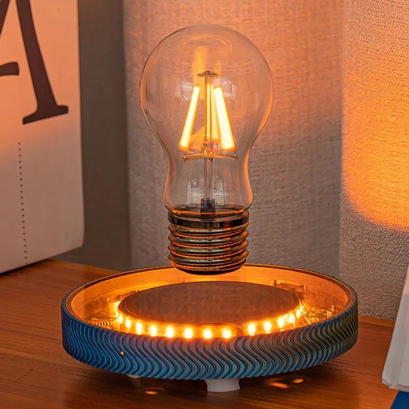 Floating magnetic moon night lamp with 3D printed modern design
