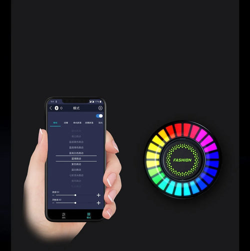 3D pickup RGB car atmosphere light mounted on a car air vent for aromatherapy and mood lighting.