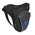 Motorcycle riding leg bag in 1200D Oxford cloth with crossbody strap, shown in grey colour.