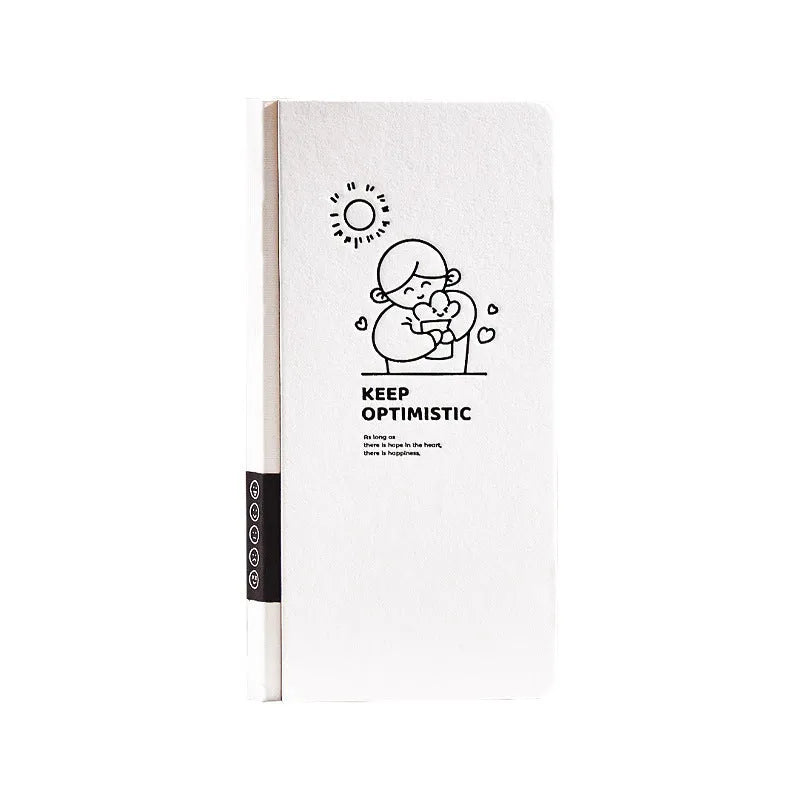 Paper mesh notebook with plaid pages and decorative stickers in A6 9x14cm size