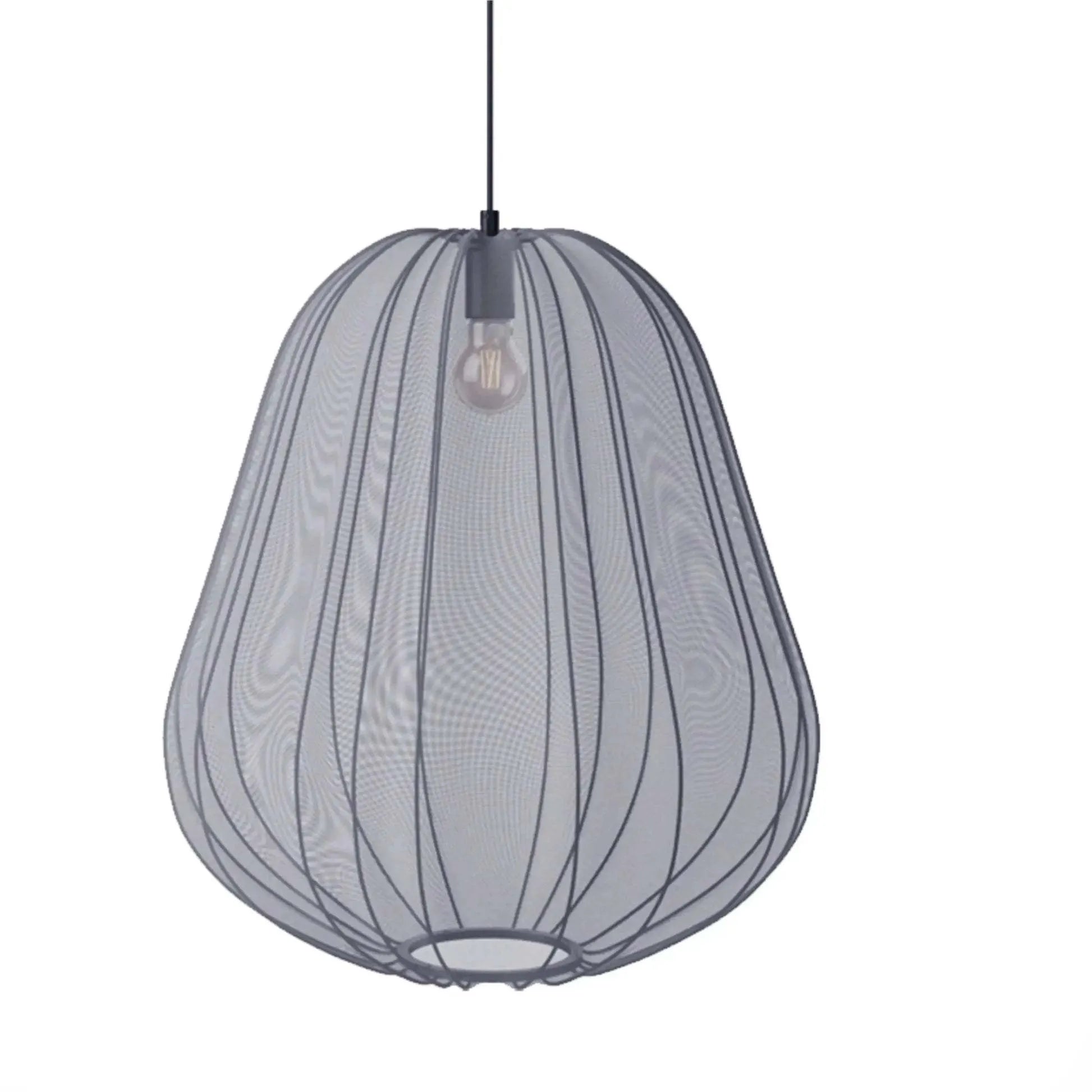 Japanese-style net pumpkin ceiling lamp in iron construction with branch-type design