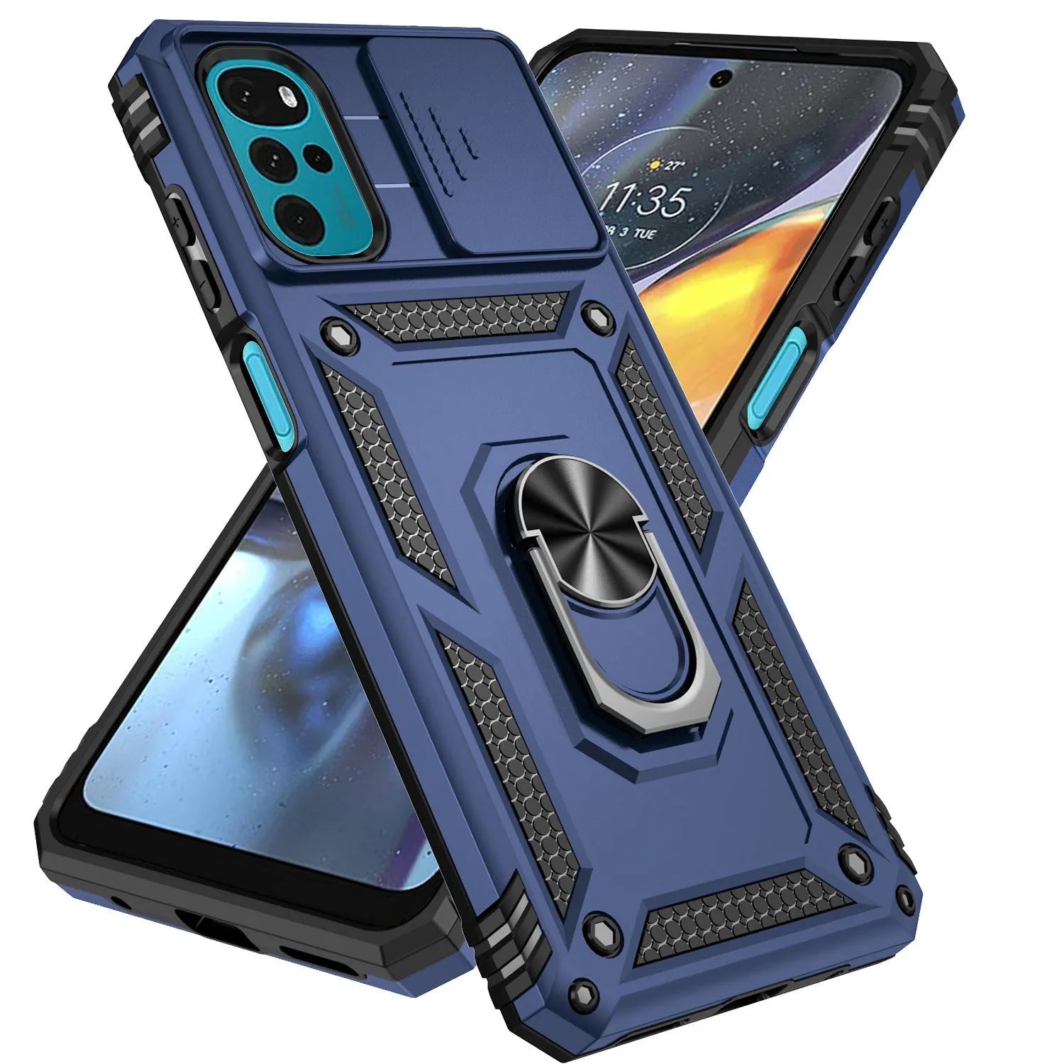 Drop-resistant phone case for Redmi Note 13 Pro with bracket and magnetic suction, black colour