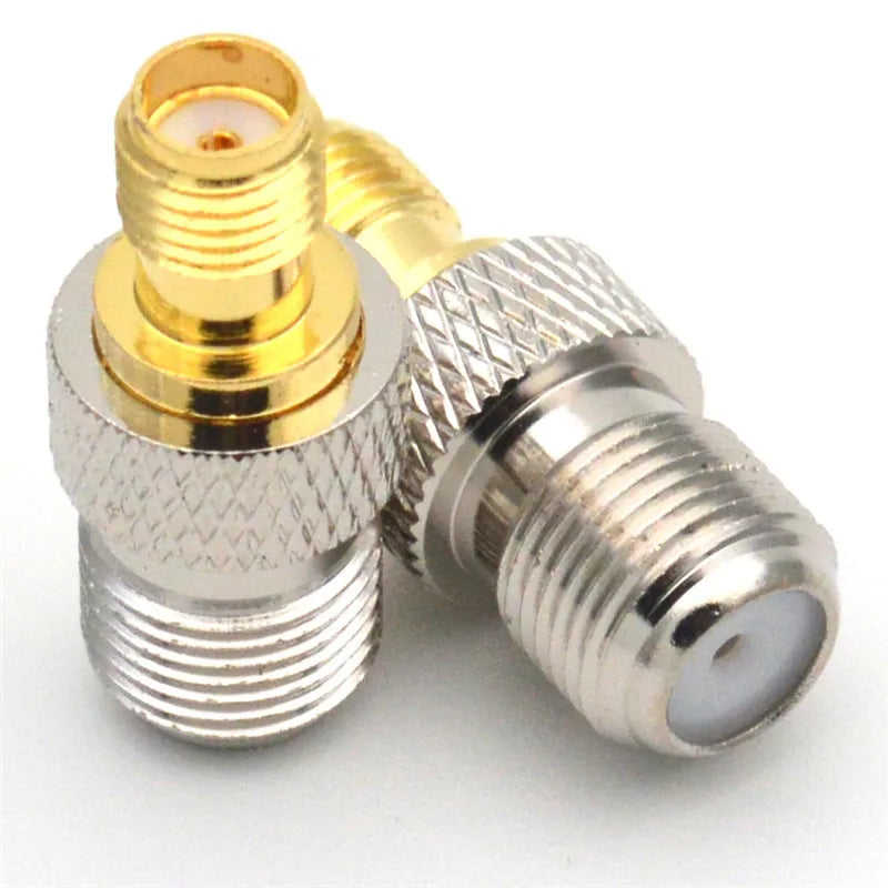 SMAKFK coaxial RF adapter copper SMA female to F female round shape with 1mm line length