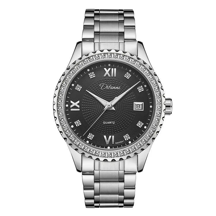 Fashionmonger men's automatic mechanical wristwatch with luminous hands on a metal bracelet.