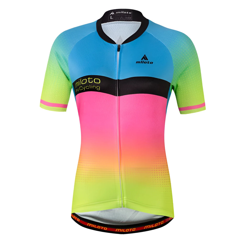 Falina Flamboyant men's summer cycling kit in black including top and shorts with moisture wicking polyester fabric