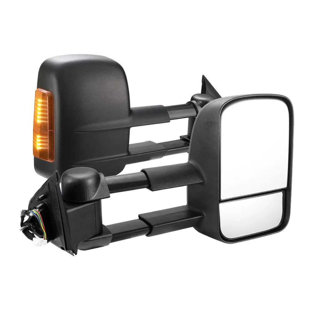 Black electric exterior rear view mirror with indicator light for Nissan NP300 D23 2015 onwards