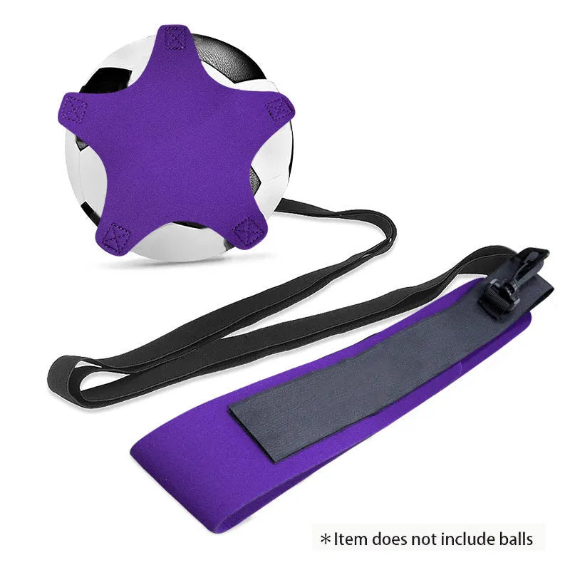 Purple five-corner neoprene football juggling belt for solo training