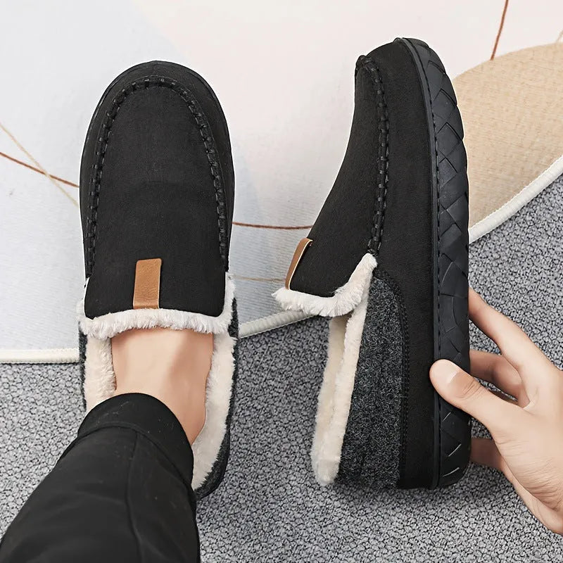 Thickened EVA home slippers for men in minimalist casual style, available in black, brown, camel, gray, US sizes 7 to 15