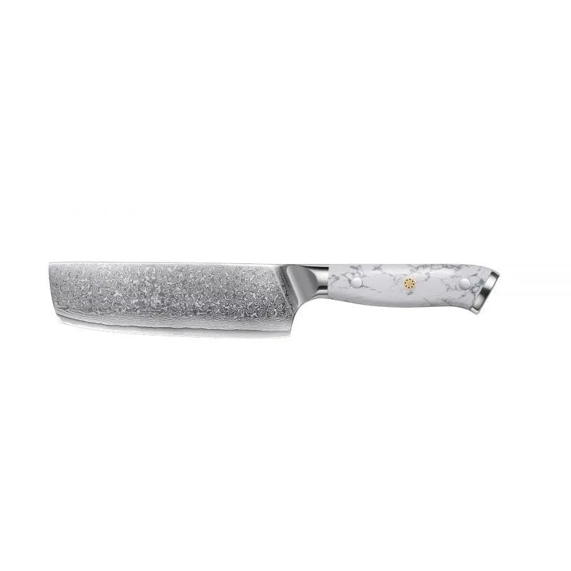 Damascus chef's knife with 21cm VG10 steel blade and modern handle design