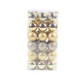 36 Christmas colour balls in whole box set, 4cm diameter, assorted colours for tree decoration
