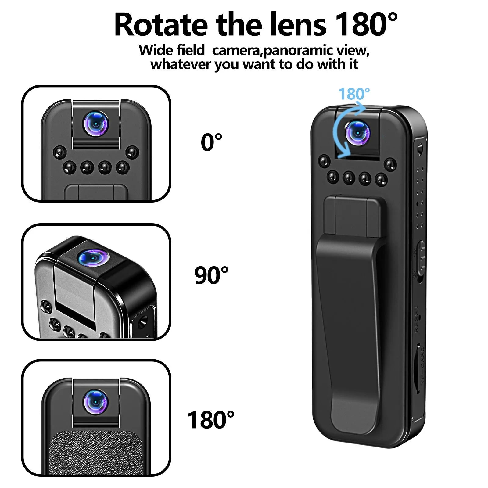 L7 black home security camera with infrared night vision LEDs and wifi connectivity