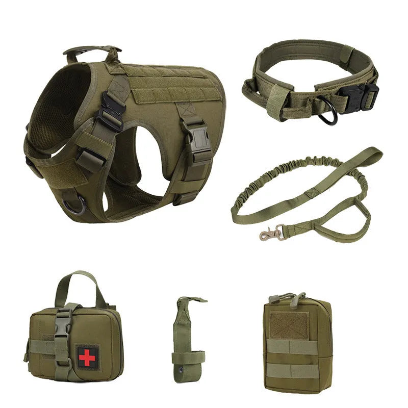 Dog training vest battle suit set with harness in tactical colours including CP camouflage pattern