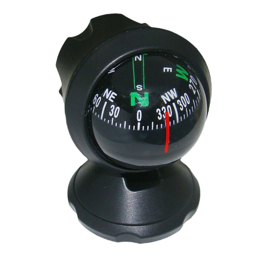 Black ABS car compass with Chinese traditional style ball design on a dashboard