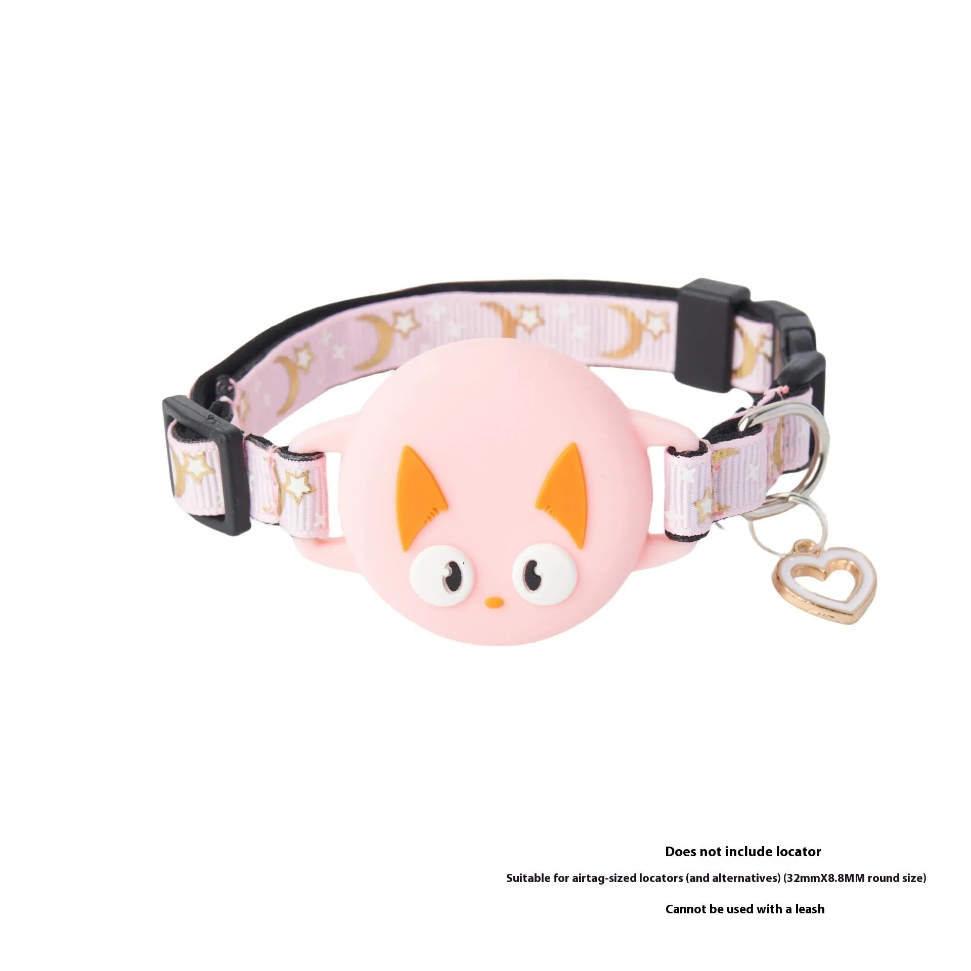 AirTag protective case attached to cat collar in adjustable S or M sizes