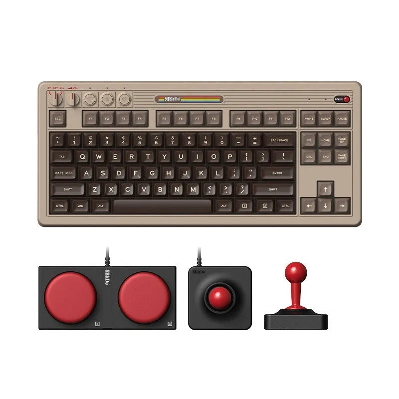 Retro87 C64 wireless Bluetooth mechanical gaming keyboard with Commodore 64 style keycaps