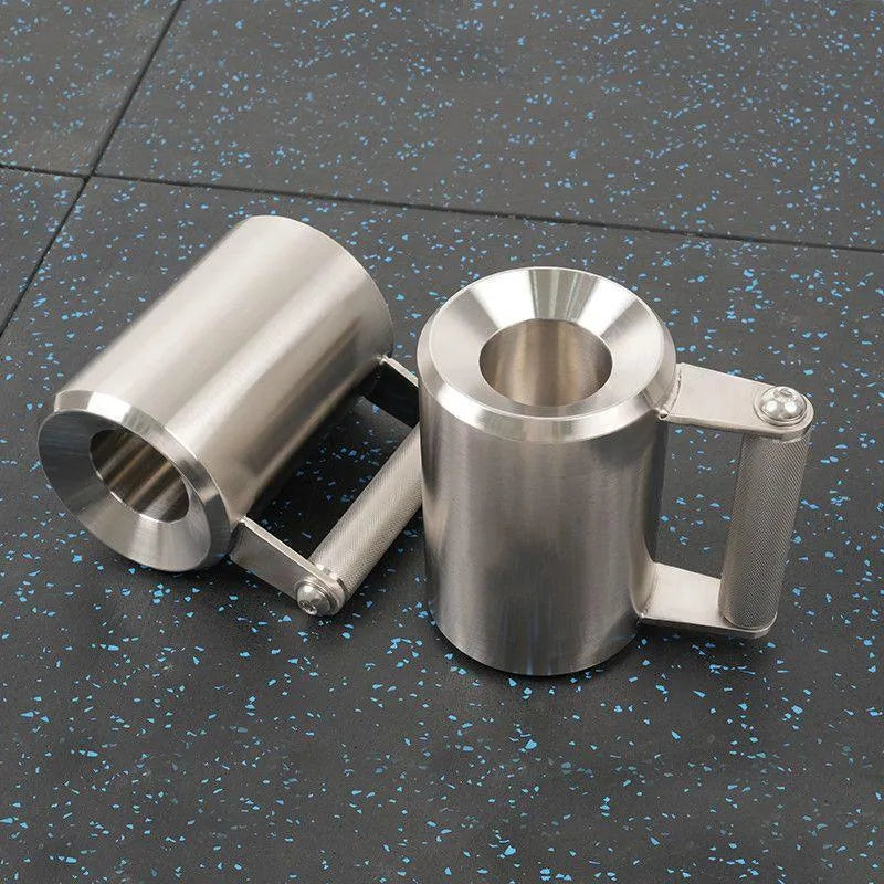 Silver stainless steel dumbbell cup weighing 8kg for adjustable weight training equipment