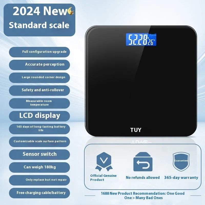 Household weighing scale in cross ice crystal white finish with digital display for weight measurement
