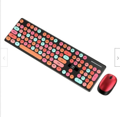 Yellow wireless punk manipulator keyboard and mouse set with backlight on dark surface