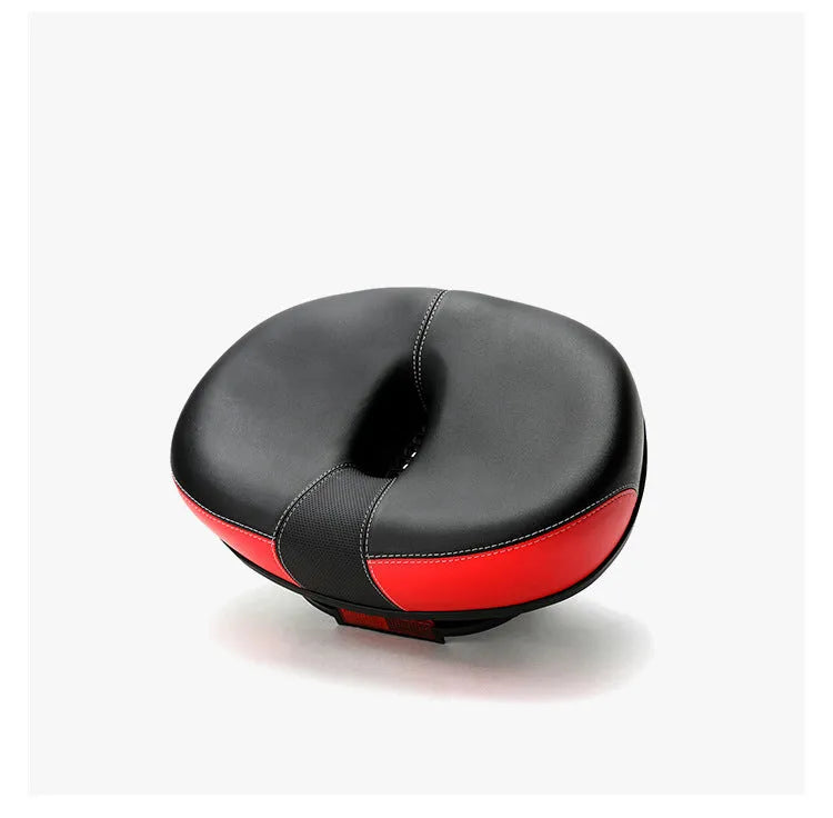 Thickened plus-size bicycle saddle with shock absorber and reflective stickers
