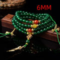 Natural green agate multi-circle bracelet with handcrafted beads in three size options