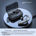 High-gloss black single-ear bone conduction sports Bluetooth headset with digital display and breathing light